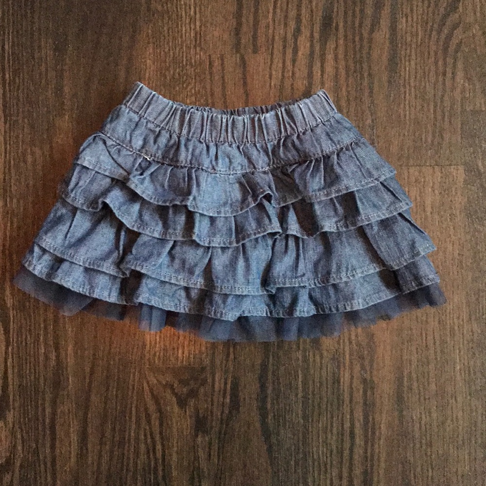 Children’s Place Blue Denim Ruffle Skirt- 12M